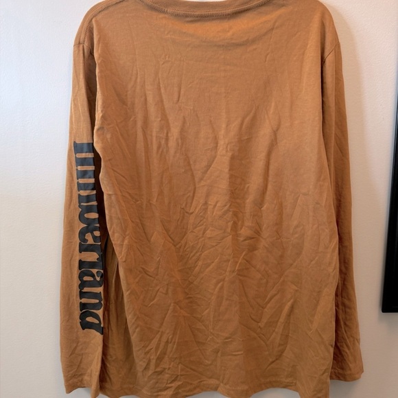 Timberland LG 14/16 Brown Long Sleeve Logo TShirt Cotton Casual Crew Neck shirt - Picture 15 of 16